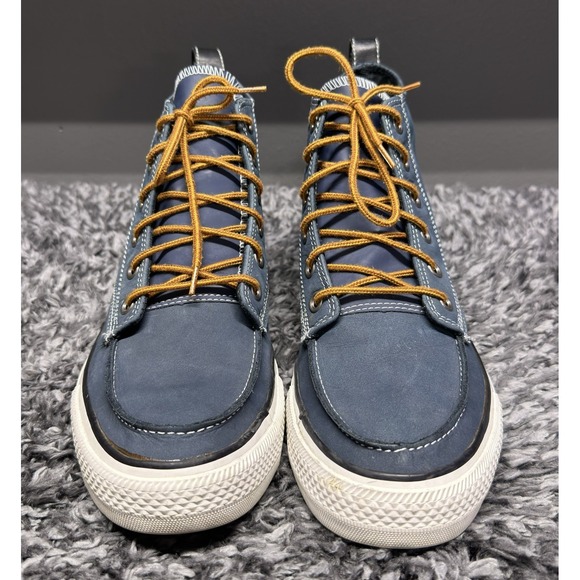 Converse Chuck Taylor Shoes Sneakers Mens Size 10 Blue Boot High Leather Moc Toe - Picture 4 of 11